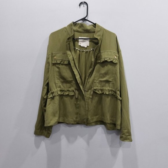BY ANTHROPOLOGIE Oversized Utility Jacket Moss Green Size Small - Picture 2 of 8